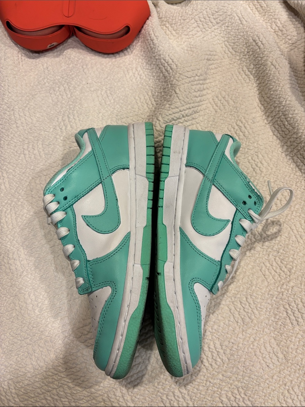 Nike Dunk Low Sneakers in Mint Green & White